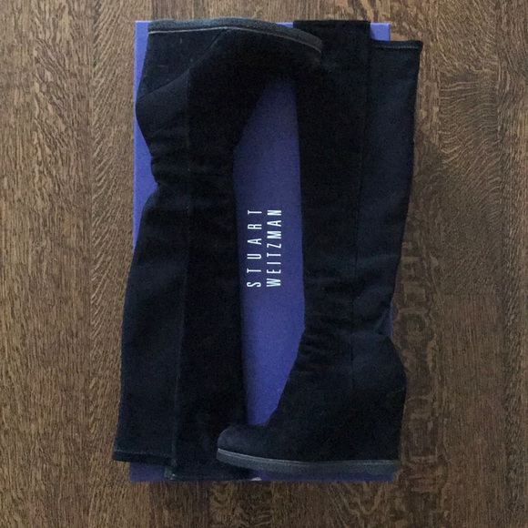 Stuart Weitzman Demiswoon Wedge Elastic Tall Boot - Picture 2 of 5